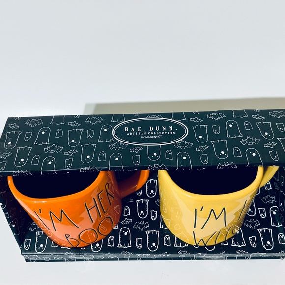Rae Dunn Halloween “I’m her BOO!” “I’m his WITCH!” Mug Set - Picture 2 of 4
